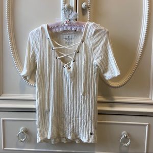 American eagle lace up front top